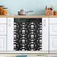 thumbnail image 2 of GZHJMY Dishwasher Magnet Cover Floral Sugar Skull Front Dishwasher Cover Magnetic Home Cabinet Decals Appliances Stickers Refrigerator Decorative Cover 23" x 26", 2 of 6
