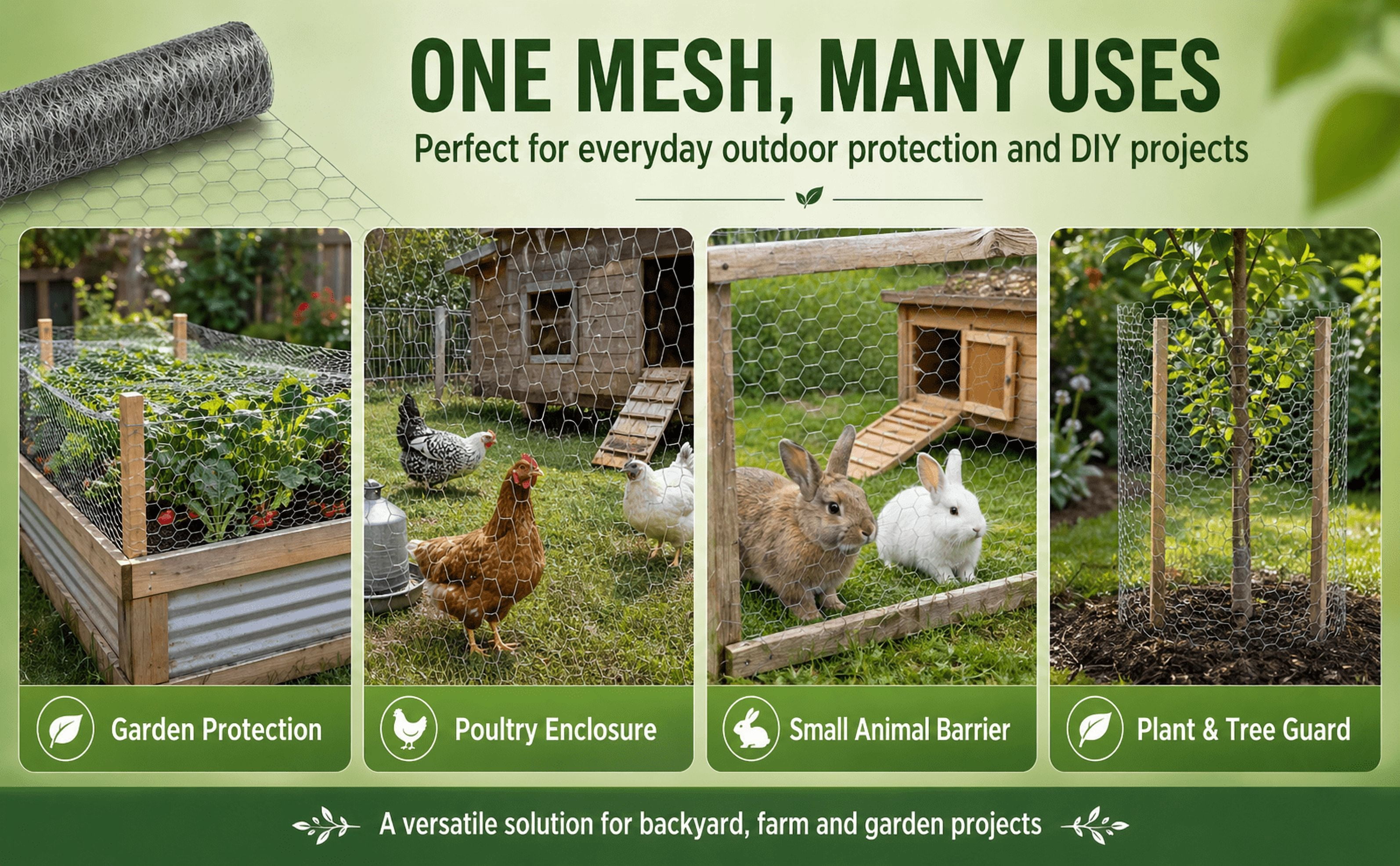 Chicken Wire 35IN X 99FT, Outdoor Anti-Rust Hexagonal Galvanized Chicken Wire Mesh Fencing to Protect Gardening Plants Vegetables Flowers Fruits From Dogs Rabbits Squirrels