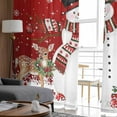 thumbnail image 5 of Red Christmas Sheer Curtains 63 Inch Length 2 Panels Set, Semi Transparent Voile Rod Pocket Curtains for Living Dining Room Bedroom Drapes Snowman Xmas Tree Ball Elk Snowflake, 5 of 8
