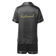 thumbnail image 5 of XIAONU Bridesmaid Print Satin Pajama Sets for Women Short Sleeve Notch Collar Shorts Loungewear Pajamas, 5 of 5