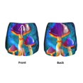 thumbnail image 5 of Vsdgher Magic Mushrooms ,Fireflies Print Women's Running Double Layer Shorts High Waisted with Pockets Elastic Yoga Workout Athletic Gym Sports, 5 of 8