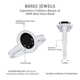 thumbnail image 6 of Rosec Jewels Vintage Style Ring for Women - Black Onyx Ring with Diamond Halo (6X8 MM), 18K White Gold, US 5.00, 6 of 9