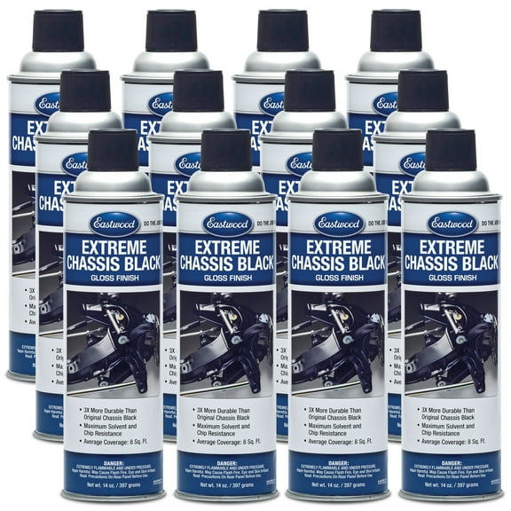 Eastwood Extreme Chassis Black High Gloss Aerosol Spray Paint 14 oz 12 Pack