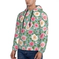 thumbnail image 3 of Uemuo Rose Flowers Pattern Men's Hoodie - Casual Pullover Hoodie with Kangaroo Pocket, Stylish Hooded Sweatshirt for Everyday Wear-Large, 3 of 7