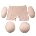 thumbnail image 3 of Lu's Chic Women's Seamless Hip Enhancer Padded Shapewear Panties Butt Lifter Shaper Hip Dip Booty Lift Boyshorts Tummy Control Shorts Underwear Nude X-Small, 3 of 5