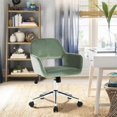 thumbnail image 2 of FurnitureR Ross Velours Pivotant Rembourré & Chaise de Travail en Métal en Vert Aqua, 2 of 7