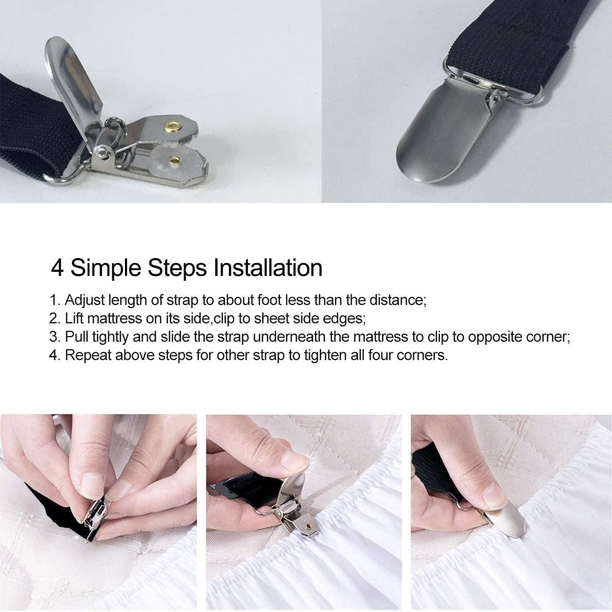 Elastic Sheet Straps - Fitted Sheet Clips - Dream Products