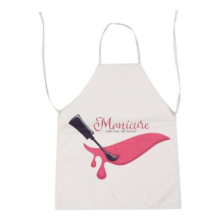 

Apron Pink Nail Art Printing Apron Restaurant Cooking Baking Dress Cotton and Linen Painting Working Apron for Home Kitchen