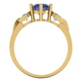 thumbnail image 4 of 1.72 ct Round Cut Simulated Tanzanite 3 Stone 14K Yellow Gold Womens Engagement Ring, 4 of 5