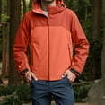 thumbnail image 2 of Mens Jacket Casual Lightweight Varsity Jackets Full Zip Coats Lightweight Shirt Jacket Long Sleeve Shacket Casual Fall Work Stylish Jackets with Pockets (Orange,3XL), 2 of 5