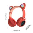 thumbnail image 3 of 2021 Auriculares plegables inalámbricos Bluetooth LED con orejas de gato Micrófono incorporado Compatible con cable de audio y tarjeta TF, 3 of 7
