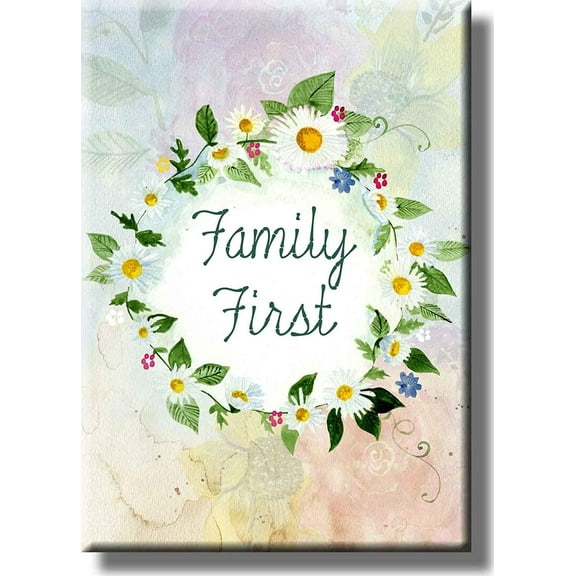 Family First Sign Picture on Stretched Canvas, Wall Art Décor, Ready to Hang!