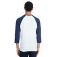 thumbnail image 3 of Hanes Men's 4.5 oz., 60/40 Ringspun Cotton/Polyester X-Temp Baseball T-Shirt - 42BA, 3 of 4