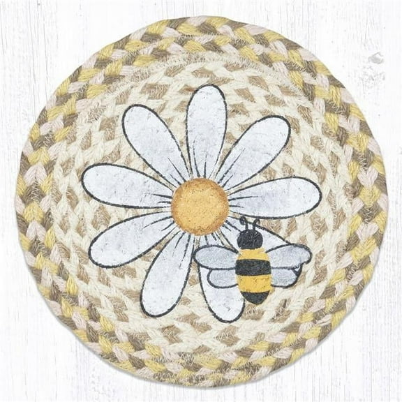Capitol Importing 80-653DB 10 x 10 in. Daisy & Bee Printed Round Trivet