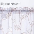 thumbnail image 7 of Curtainking Kitchen Curtains 24 inch Leaf Embroidered Tiers Kitchen Windows Farmhouse Small Curtains Sheer Tiers Voile Cafe Curtains Rod Pocket 2 Panels Beige on White, 7 of 7