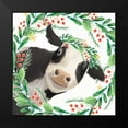 thumbnail image 2 of Allen, Kimberly 12x12 Black Modern Framed Museum Art Print Titled - Christmas Cow, 2 of 5