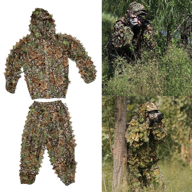 Traje de Ghillie de montaña-traje de de camufje-traje de hojas traje de de camufje con capucha chaqueta y pantalones-cremallera Adultos Soledad Trajes Ghillie de camuflaje