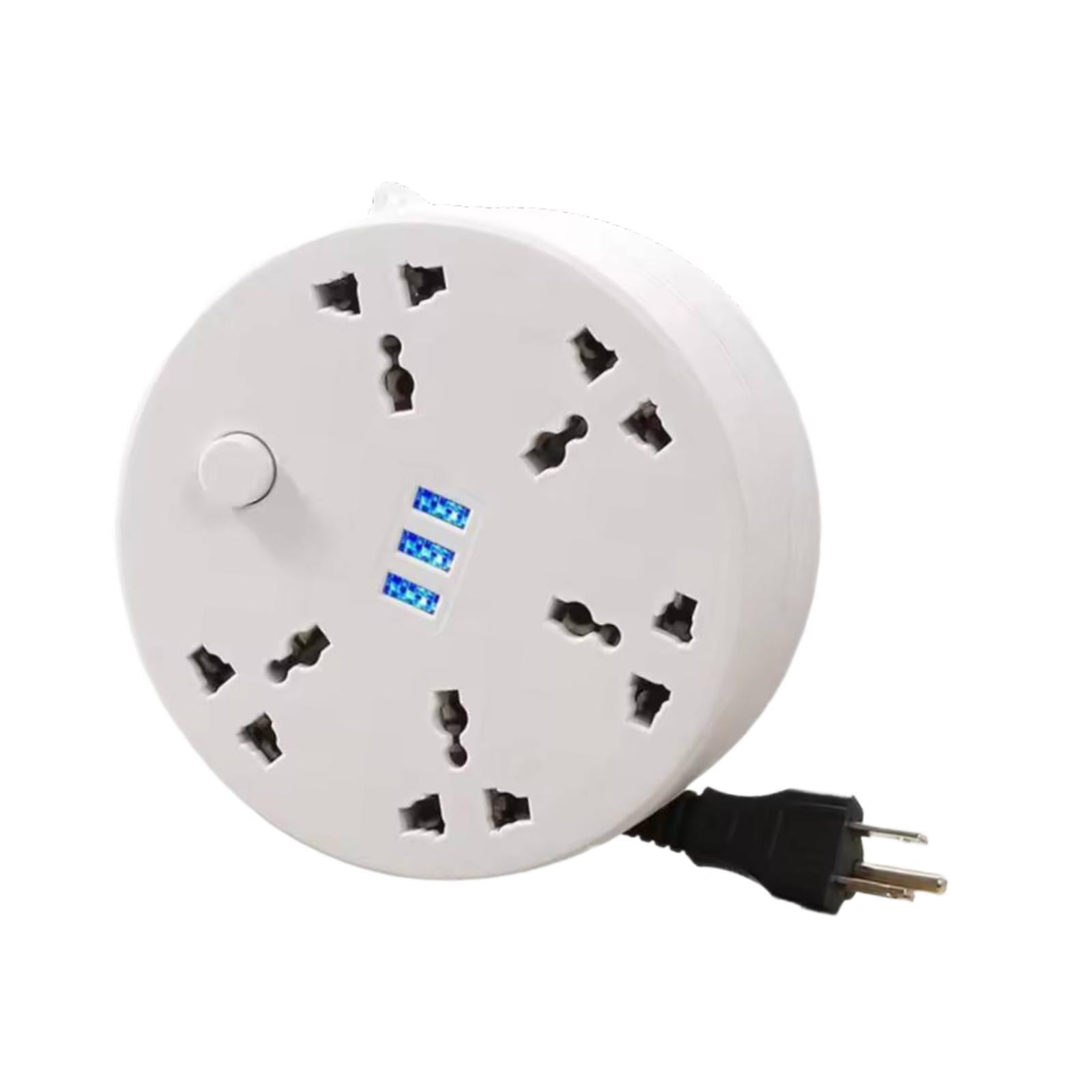 Power Strip Extension Board Extension Cord with Retractable 2 Meter Cord for Home Office Desk and Bedroom