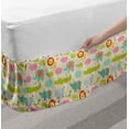 thumbnail image 2 of Animals Bed Skirt, Nursery Themed Zoo Animals Baby Lion Cub Elephant Hippo and Crocodile with Stars, Elastic Bedskirt Dust Ruffle Wrap Around for Bedding Decor, 4 Sizes, Multicolor, by Ambesonne, 2 of 2