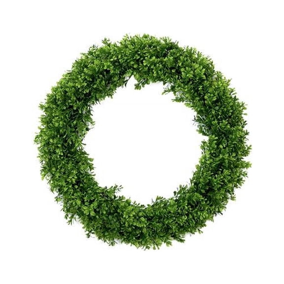 20 in. Artificial Boxwood Wreath, Green