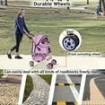 thumbnail image 4 of 4 Wheel Pet Stroller Dog Stroller Dog Carriers for Small Dogs with Cup Holder, Pink, 4 of 7