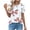 White A2, variant on Hrsba Summer Shirts for Women,Summer Print Pleated Short Sleeve Crewneck Soft Ladies T Shirts Tops
