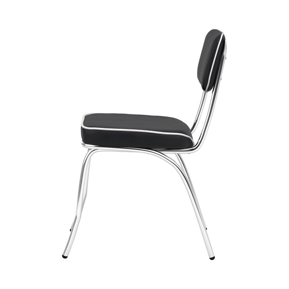 Simple Relax Set of 2 Side Chairs in Black And Chrome
