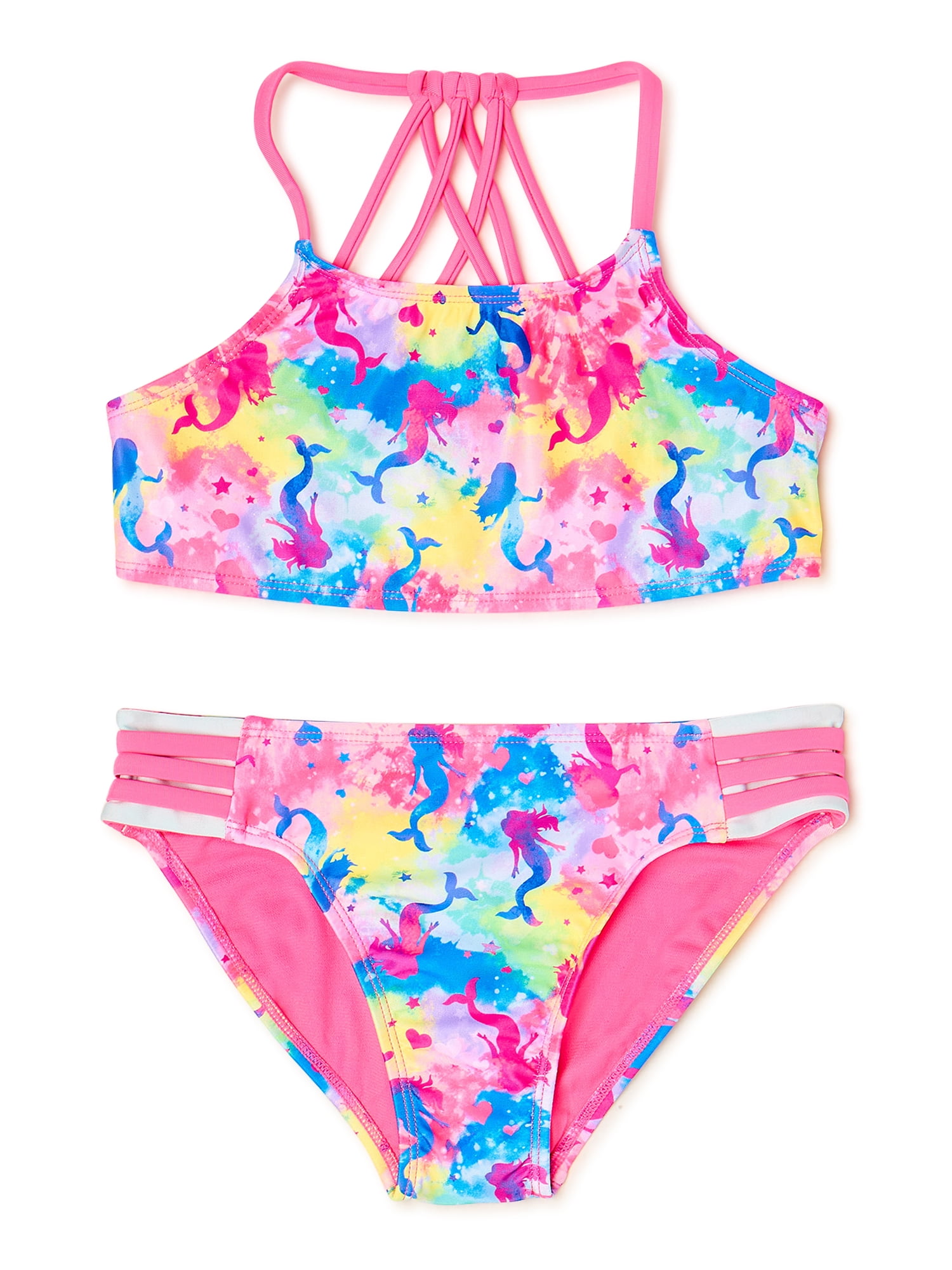 Boutique Baby Girl Bikini Pink Swim Suit Plus Hat  12/24 Months 