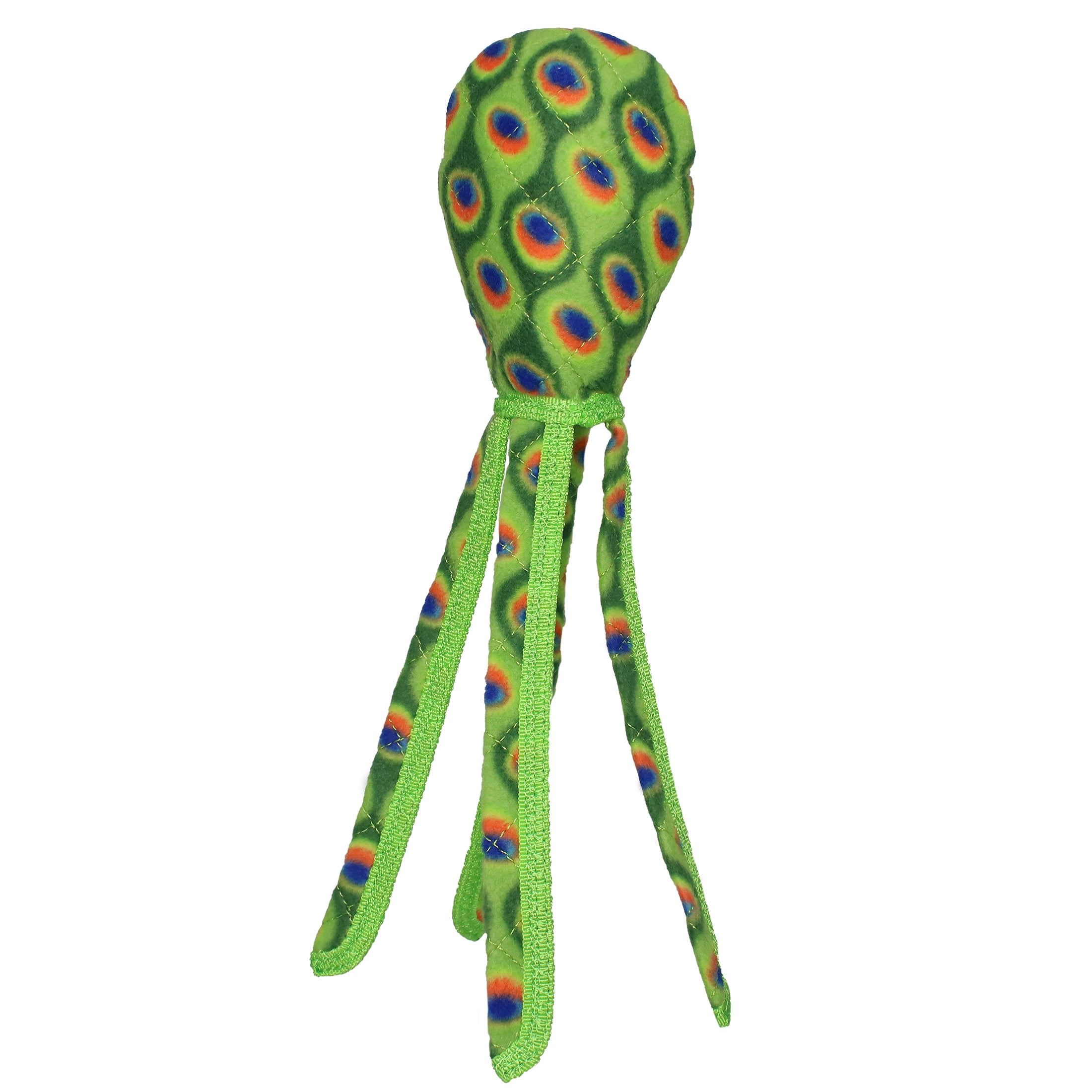 Tuffy Ocean Creature Squid Green Durable Plush Squeaky Dog Toy
