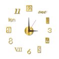 thumbnail image 2 of Moxufan Acrylic Wall Clock Precise Timing Luminous Large Numbers Silent 3D Effect Acrylic Wall Art Decor Mute Clock Living Room Decor,Golden, 2 of 8