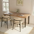 thumbnail image 3 of Waleaf 69" Acacia Wood Dining Table Set for 6-8 Person, Natural Indoor Outdoor Kitchen Table with Iron Legs, 3 of 7