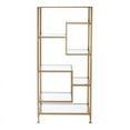 thumbnail image 3 of SEI Furniture Jaymes Metal-Glass Asymmetrical Bookcase in Soft Gold, 3 of 3