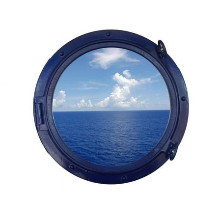 Navy Blue Porthole Window 24" - Port Hole Window - Ship Port Hole - Nautical Decor - Porthole Decoration - Ship Porthole Window - Nautical Home Acce