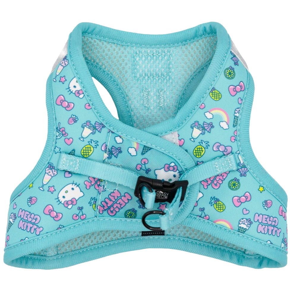 Sassy Meow Cat Step-In Harness Small - Hello Kitty Light Blue