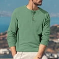 thumbnail image 4 of Resicozy Men's Henley Shirts Long Sleeve T-Shirts Casual Fashion Pullover Shirt Soft Stretch Basic Tee Fall Top Light Green M, 4 of 7