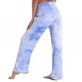 thumbnail image 3 of Newway Womens Sweatpants Wide Leg Pants Homewear Pajamas Tie-dyed Sleep Bottoms Nightwear Trousers Drawstring Elastic Waist Workout Joggers Pants with Pockets, 3 of 7