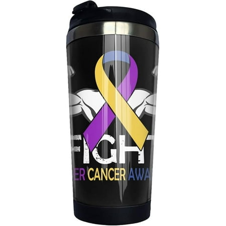 

Bladder Cancer Awareness Tumblers Stainless Steel Coffee Cup & Travel Tumbler With Splash Proof Lid Double Wall Vacuum Insulated Premium Insulated Thermos (14 Oz)