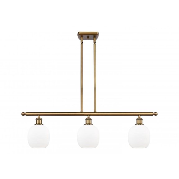 Innovations 516-3I-BB-G101-LED Belfast 3 Light Island Light part of the Ballston Collection, Brushed Brass
