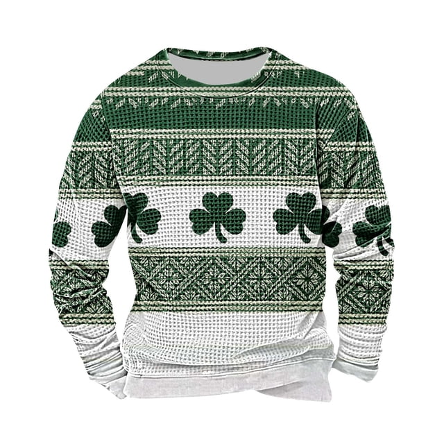 Chandail de la Saint-Patrick pour Femmes, chandail à Manches Longues Imprimé Col Rond Coupe Ample, Haut Décontracté pour Fêtes et Événements