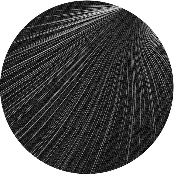 Ahgly Company Indoor Round Patterned Night Black Area Rugs, 7' Round