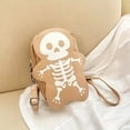 thumbnail image 1 of LHSHID Halloween Gothic Mini Crossbody Bag Y2K Skull Gingerbread For Man Design Waterproof Pu With Detachable Strap Zip Closure, 1 of 1