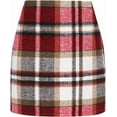 thumbnail image 4 of SOMER Women’s Plaid Skirt High Waist Mini Skirt Bodycon Pencil Short Skirts Casual Slim Fit Fall Fashion 2025 Brown, 4 of 10