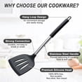 thumbnail image 6 of 15 PCS Silicone Kitchen Cooking Utensils Set,Heat-Resistant Stainless Handles,Non-Stick,Black, 6 of 8