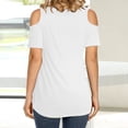 thumbnail image 3 of SNKSDGM Plus Size Tops for Women Tunic Women's Cold Shoulder T Shirts V Neck Short Sleeve Tunics Casual Loose fit Summer Tops 2025 Trendy Blouse off The Shoulder Tops for Women Loose Fit, 3 of 5