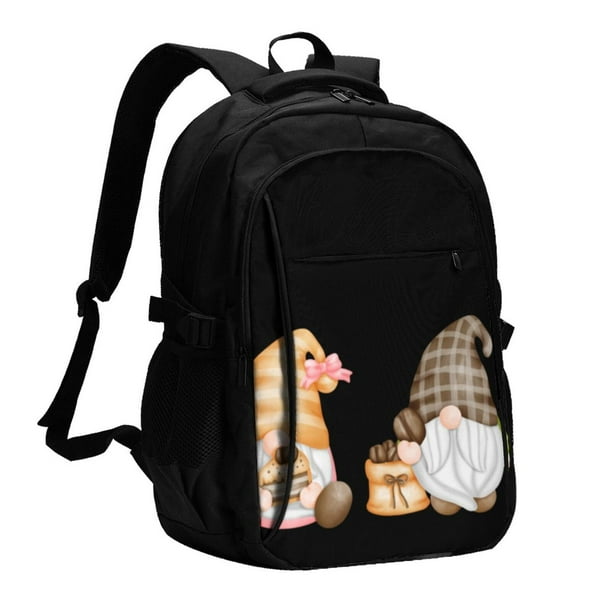 Fotbe Coffee Gnome (2) Mochila con Estampado y Puerto USB para Hombre y Mujer, Mochila Antirrobo, Mochila de Viaje, Mochila Escolar, Mochila Universitaria