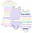 thumbnail image 3 of Eddie Bauer Girls 4 Piece Reversible Swimsuit Set (as1, Alpha, l, Regular, Pastel Lilac), 3 of 3