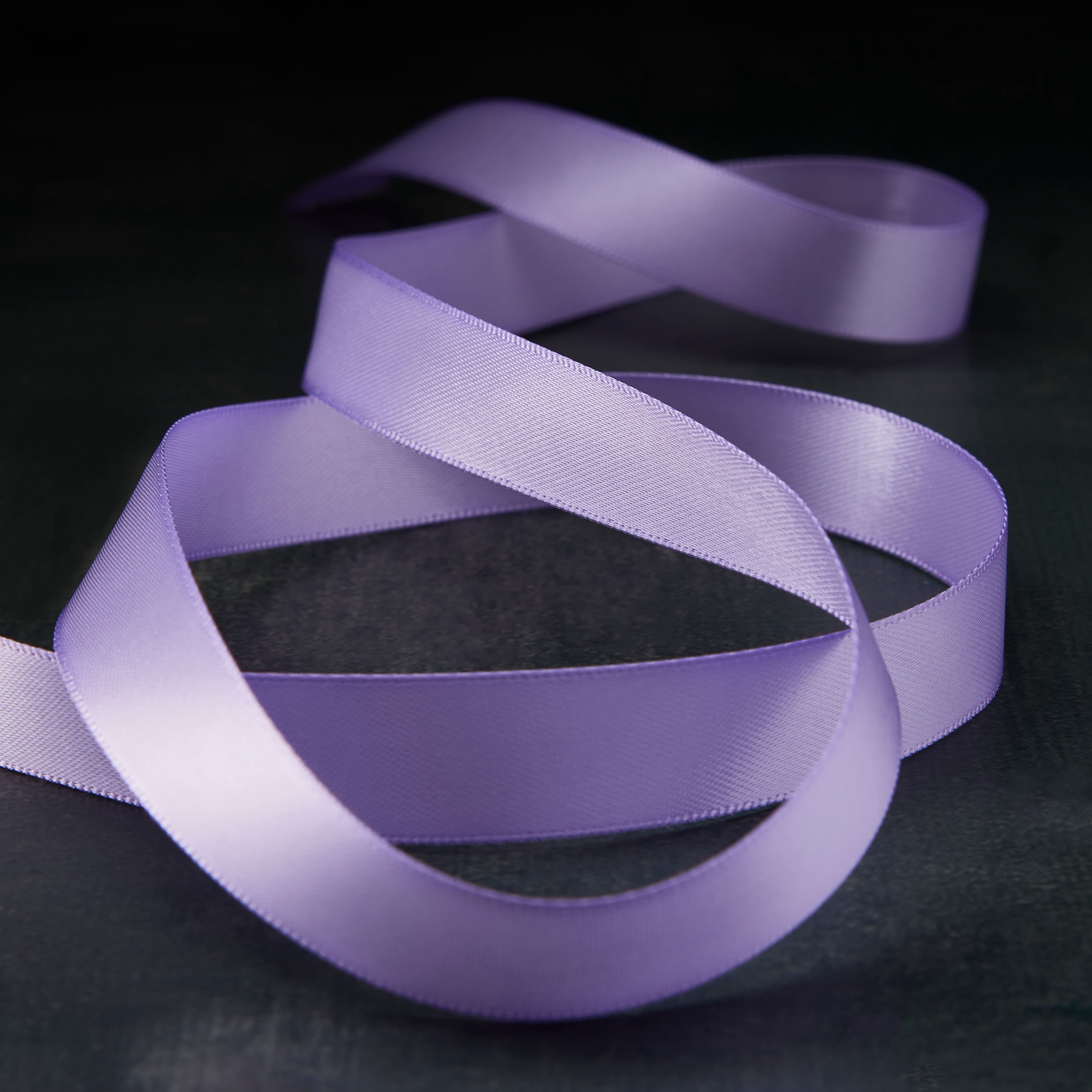5/8" x 7yd Lavender Double Faced Satin Ribbon by Celebrate It – Smooth Polyester Finish - Non-Wired with Woven Edge - 12 Pack