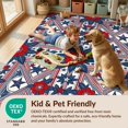 thumbnail image 4 of Design&I 2'x3' Washable Doormat Five Point Stars Red Flowers White Accents Symmetrical for Entryway, Indoor, Ultra-Thin & Non-Slip Skid-Resistant, 4 of 7