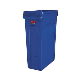 Rubbermaid Commercial Slim Jim 13-Gallon Step-On Trash Can - Blue Front Pedal Bin