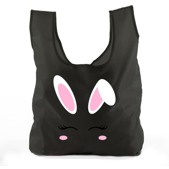 Easter Basket Bags, Bulk Reusable Grocery Bags, Easter Egg Hunt Tote Bags - Bunny Face